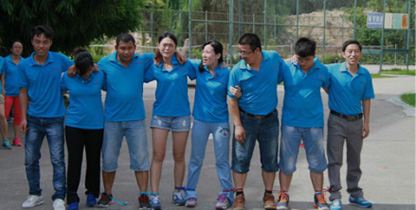 大成精密测厚仪公司二人三足比赛现场